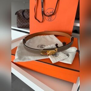 Hermes Kelly 18 Belt Etoupe Epsom leather